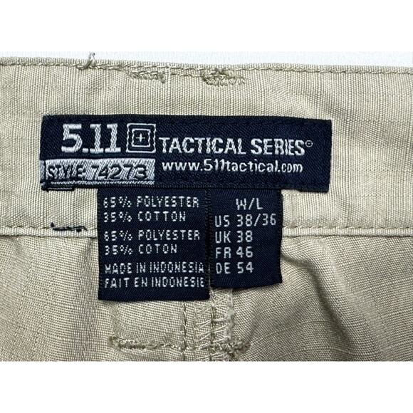 5.11 Tactical Series Men's Khaki Tactical Cargo Pants - Size 38x36 (38x35) - Picture 3 of 3